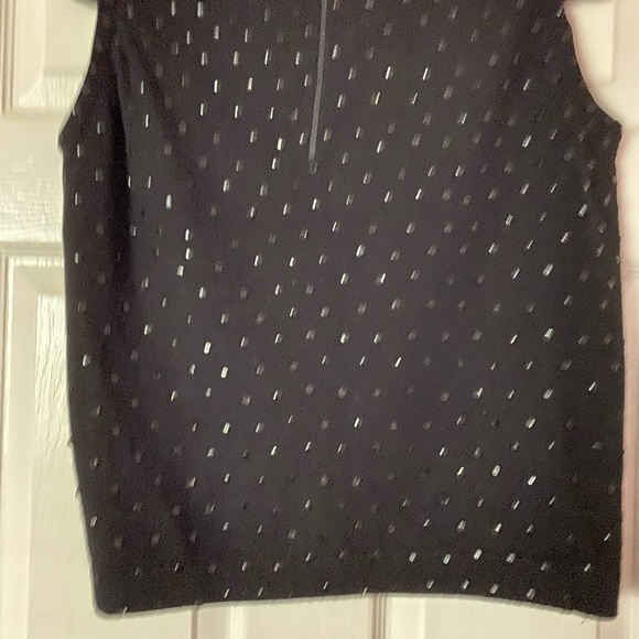 Vintage 1960’s Beaded Sequin Sweater Black Sleeveless Lambswool - Picture 2 of 8
